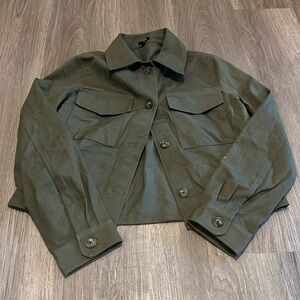 Express twill cropped shacket